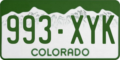 CO license plate 993XYK
