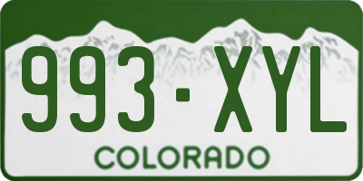 CO license plate 993XYL