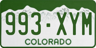 CO license plate 993XYM