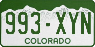 CO license plate 993XYN