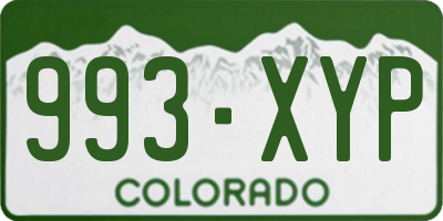 CO license plate 993XYP