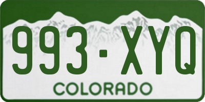 CO license plate 993XYQ