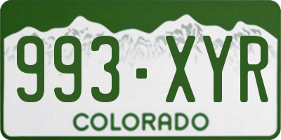 CO license plate 993XYR