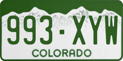 CO license plate 993XYW