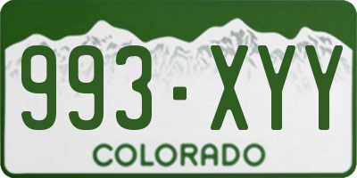 CO license plate 993XYY