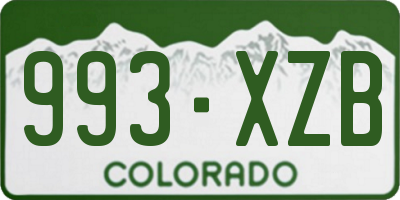 CO license plate 993XZB