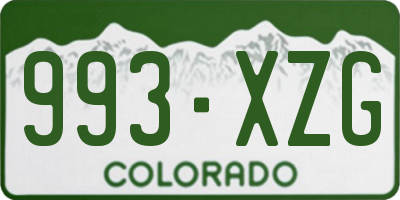 CO license plate 993XZG