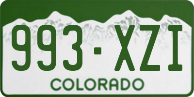 CO license plate 993XZI