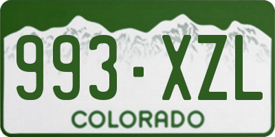 CO license plate 993XZL