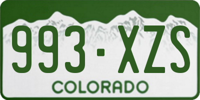 CO license plate 993XZS