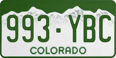 CO license plate 993YBC