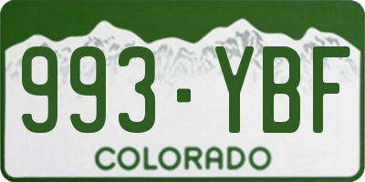 CO license plate 993YBF