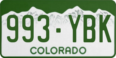 CO license plate 993YBK