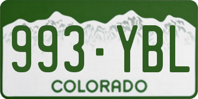 CO license plate 993YBL