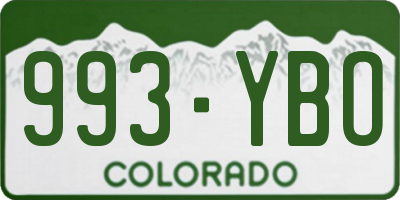 CO license plate 993YBO