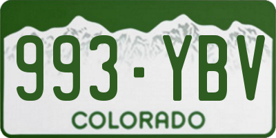 CO license plate 993YBV