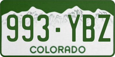 CO license plate 993YBZ