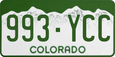 CO license plate 993YCC