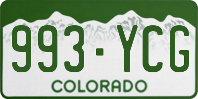 CO license plate 993YCG