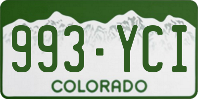 CO license plate 993YCI