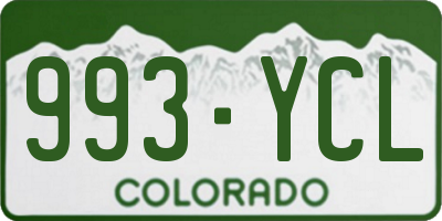 CO license plate 993YCL