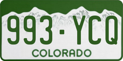 CO license plate 993YCQ