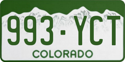 CO license plate 993YCT