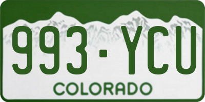 CO license plate 993YCU