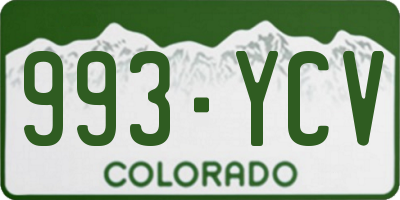 CO license plate 993YCV