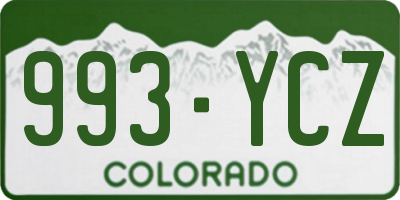 CO license plate 993YCZ