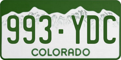 CO license plate 993YDC