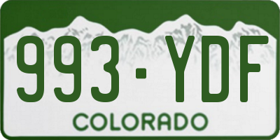 CO license plate 993YDF