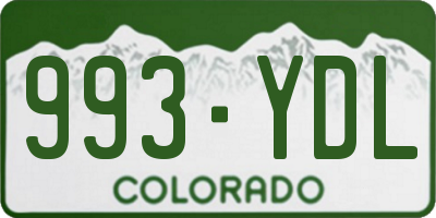 CO license plate 993YDL