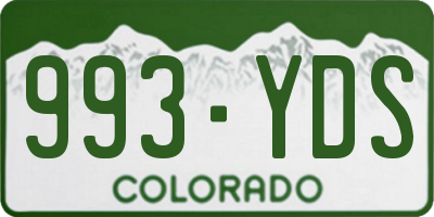 CO license plate 993YDS