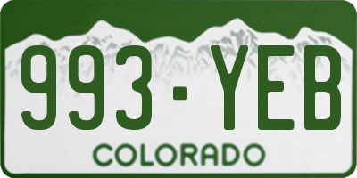 CO license plate 993YEB