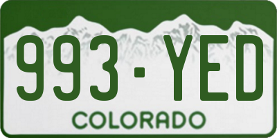 CO license plate 993YED