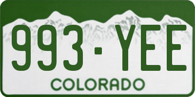 CO license plate 993YEE