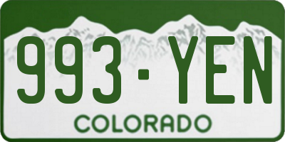 CO license plate 993YEN