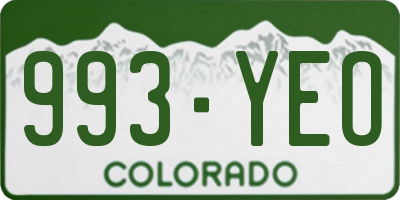 CO license plate 993YEO