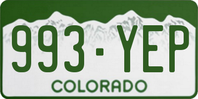 CO license plate 993YEP