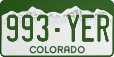 CO license plate 993YER