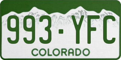 CO license plate 993YFC