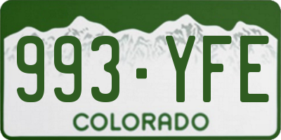 CO license plate 993YFE