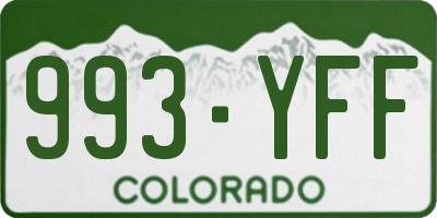 CO license plate 993YFF