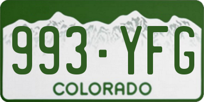 CO license plate 993YFG