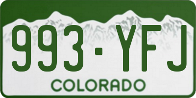 CO license plate 993YFJ