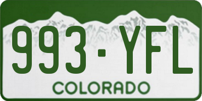 CO license plate 993YFL