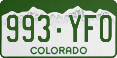 CO license plate 993YFO
