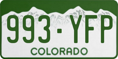 CO license plate 993YFP