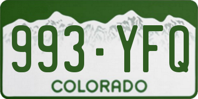 CO license plate 993YFQ